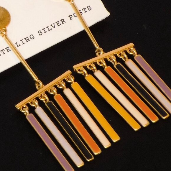 New $38 Madewell Retro Flapper Dangle Earrings Sterling Silver Posts - Picture 4 of 6